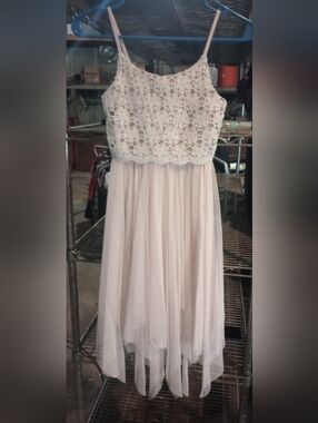 Zhenzi Light Blush Knit Top with Subtle Pink Trim